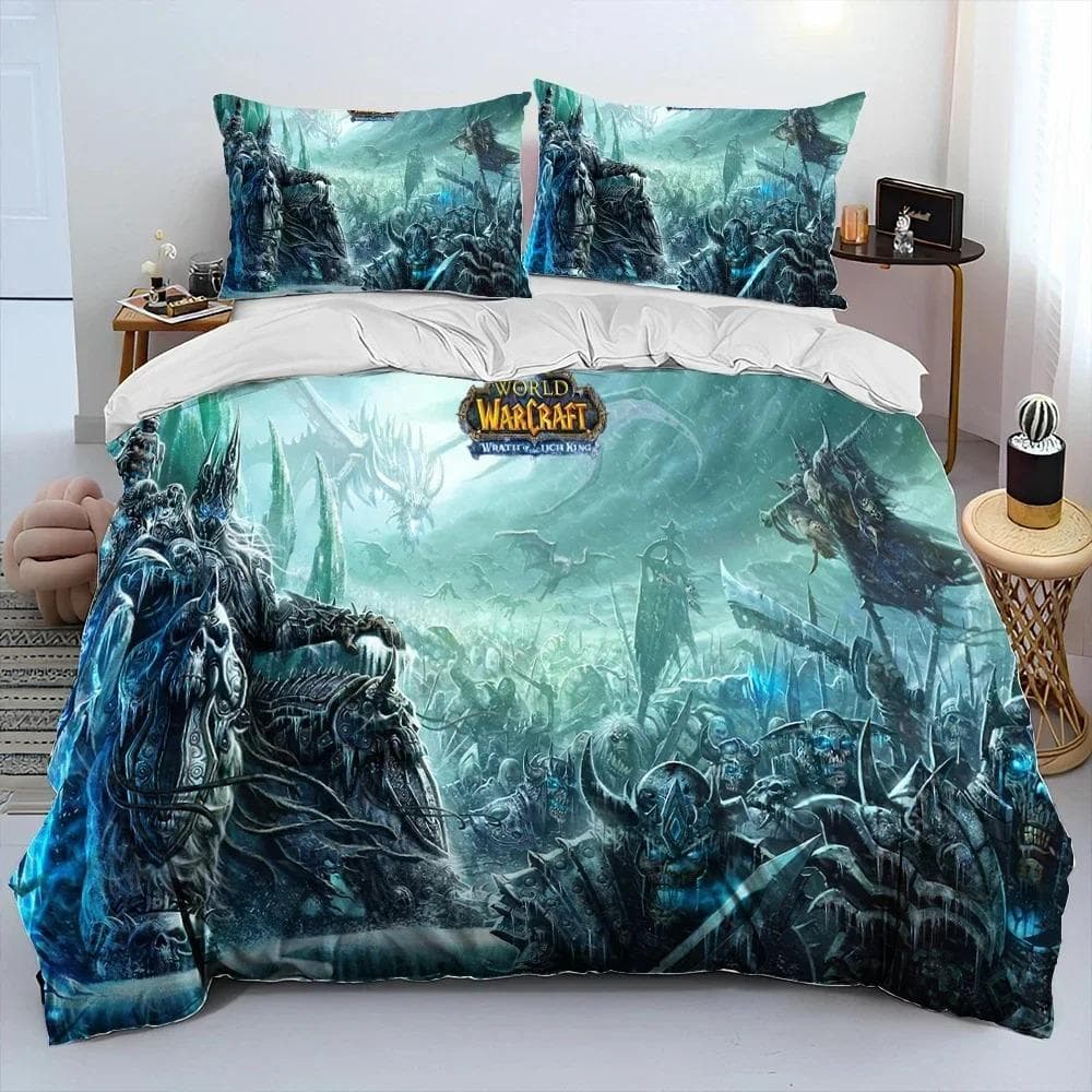 3D Print Game World Warcraft WOW Bedding Set Duvet Cover Bed Set Quilt Cover Pillowcase Comforter king Queen Size Boys Adult 70x133cm 2pcs