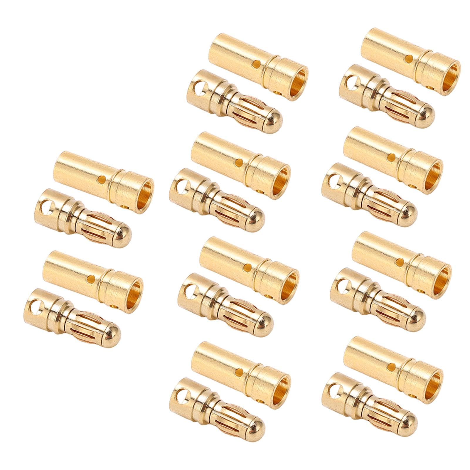 10Pcs 3.5mm Female Banana Plug Pure Copper Gold Plated Bullet Banana Connectors for Electronic