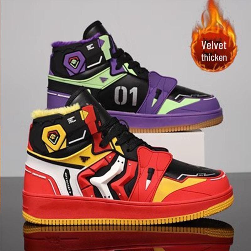 EVA Anime Limited Edition AJ High-Top Sneakers: Couples Men's Basketball & Casual Fashion Shoes EVA03 plus cotton, 40