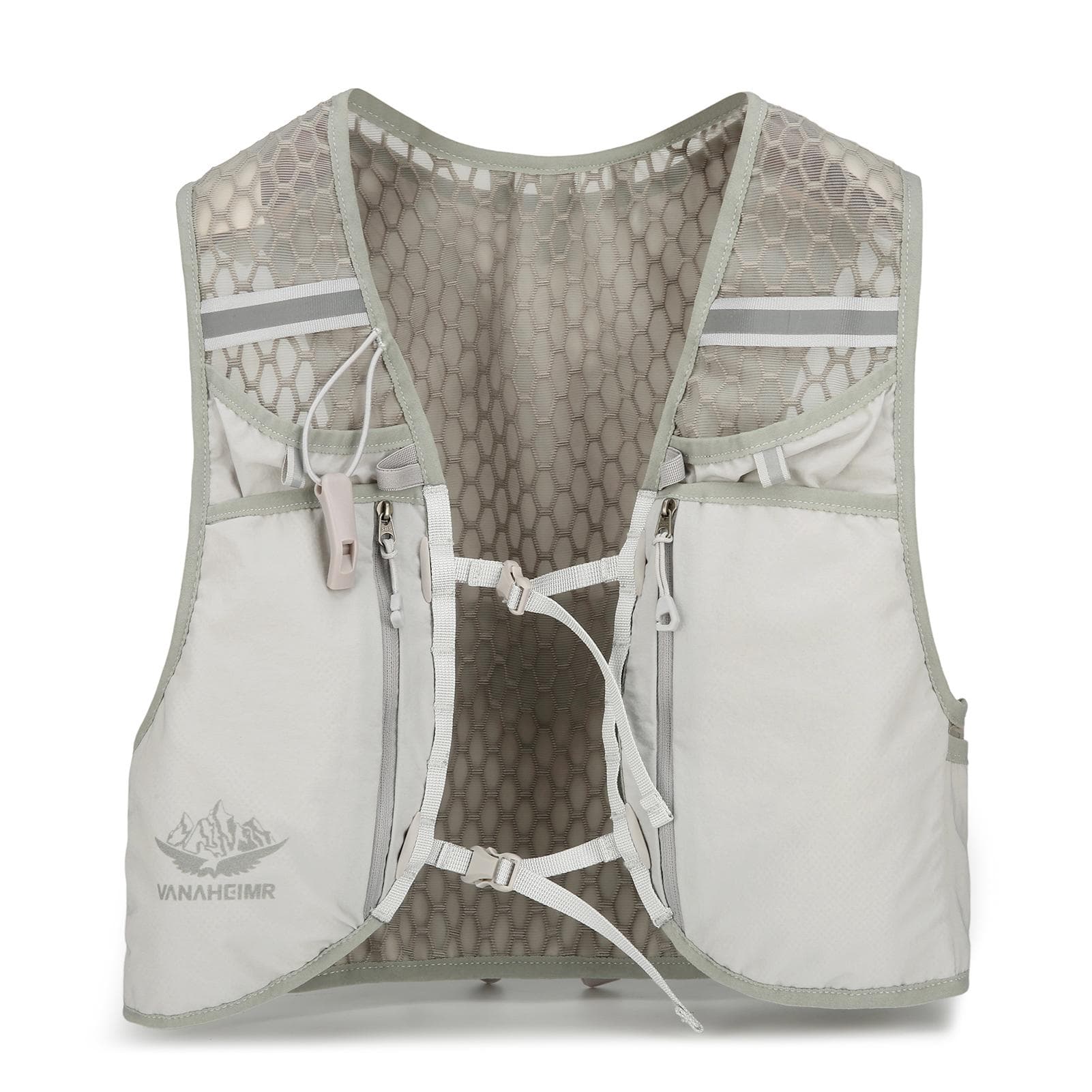 VANAHEIMR Running Vest with Hydration Bag Adjustable Universal Hydration Vest for Women and Men No Water Bag gray