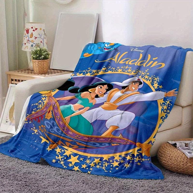 1pc, Disney Aladdin Flying Carpet Throw Blanket Perfect for Home Decor, Couch Cover, Outdoor Use, Gifts, Soft Blanket for Bedroom, Living 80x120cm