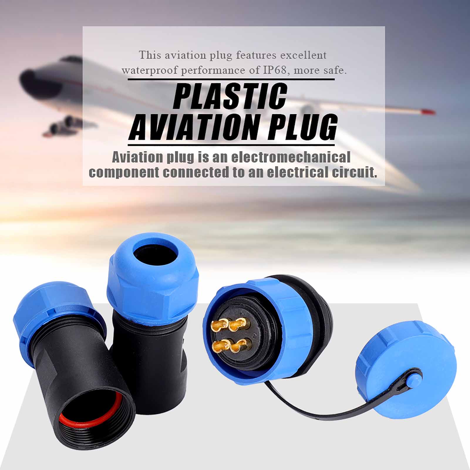 SP21 IP68 12Pin Waterproof Plastic Aviation Plug Socket Cable in line Connector ( 12Pin)