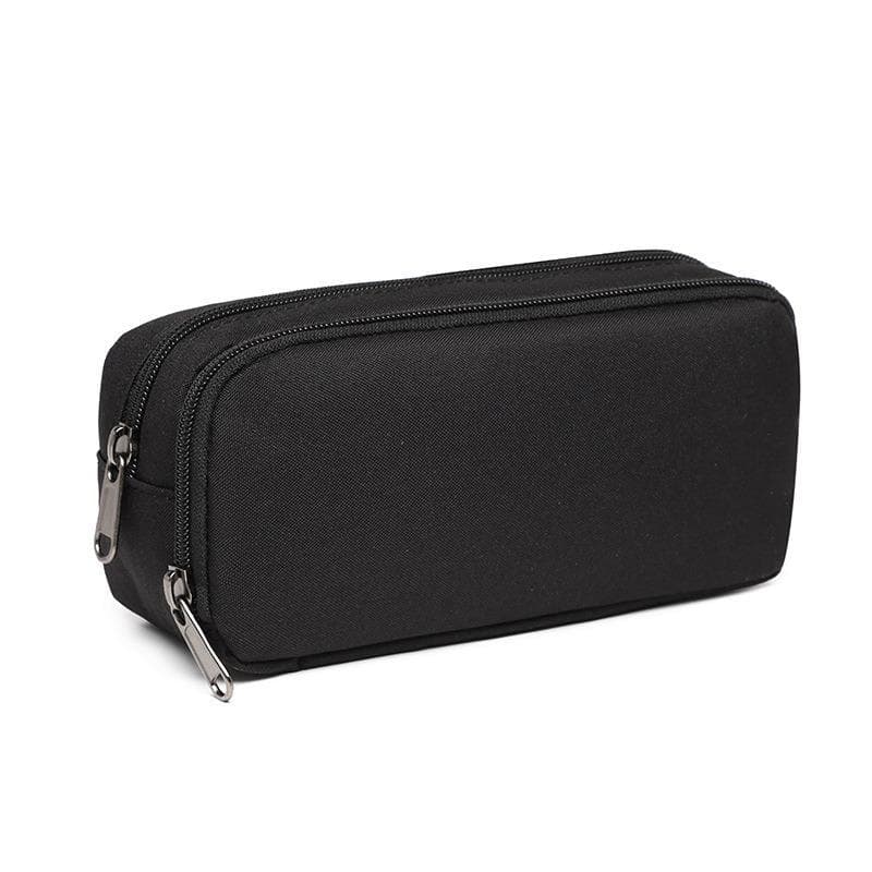 Big Capacity Pencil Case Black Storage Pouch Portable Marker Pen Pouch Simple Stationery Bag School Office Organizer Bag black