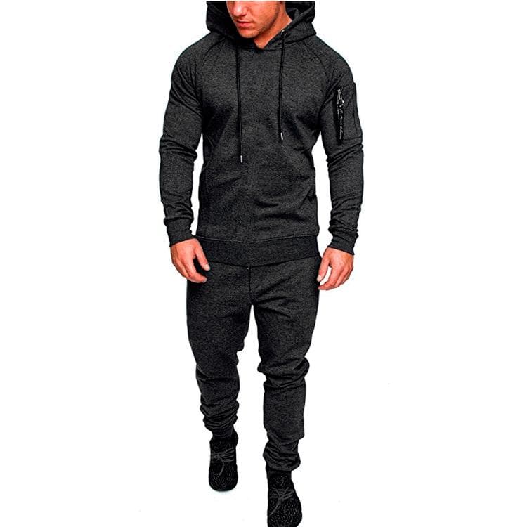 Men's Sportswear Set Two-piece Casual Jogging Warm Breathable Fitness Sportswear Set Military Tactical Hoodie + Trousers XXL