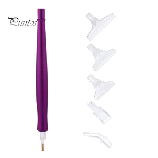 Electric Diamond Art Pen Vacuum Diamond Art Pen with Interchangeable Tips Wax-Free Diamond Art Tool for Round Square Diamonds purple
