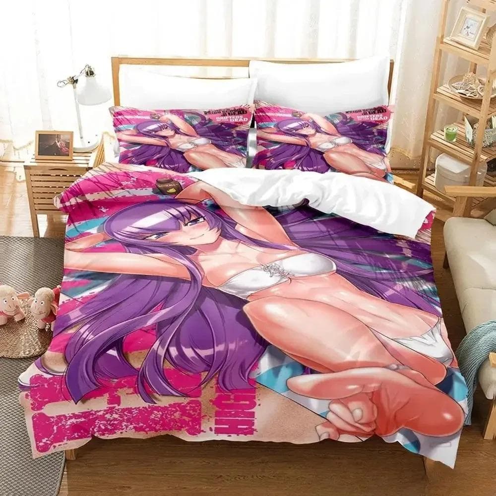 New Sexy Girl High school of the Dead Bedding Set Single Twin Full Queen King Size Bed Set Adult Kid Bedroom Duvet cover Sets 70x133cm 2pcs