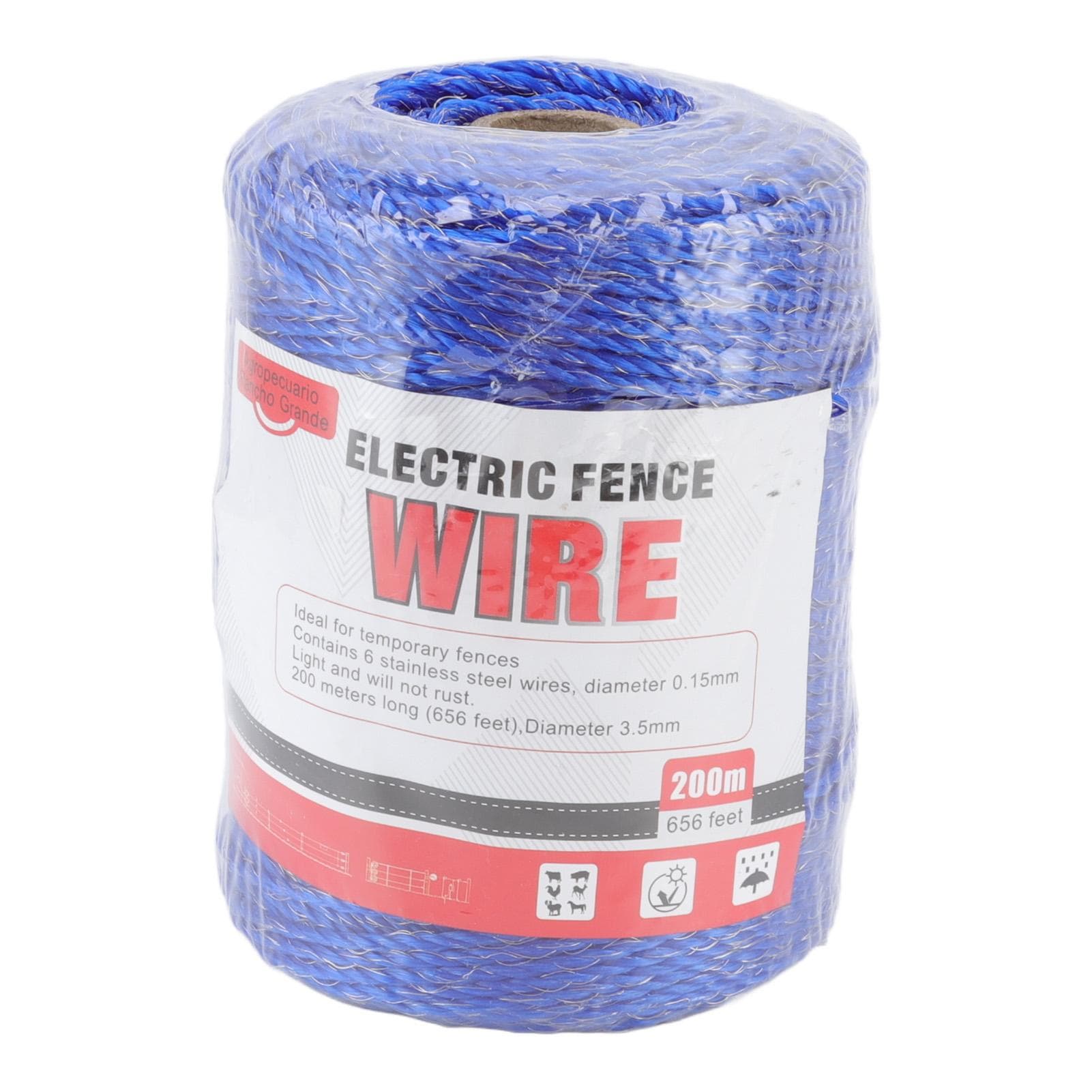 Electric Fence Polywire 6 Strand Stainless Steel 200M Poly Wire for Farm Protection MLD-040F