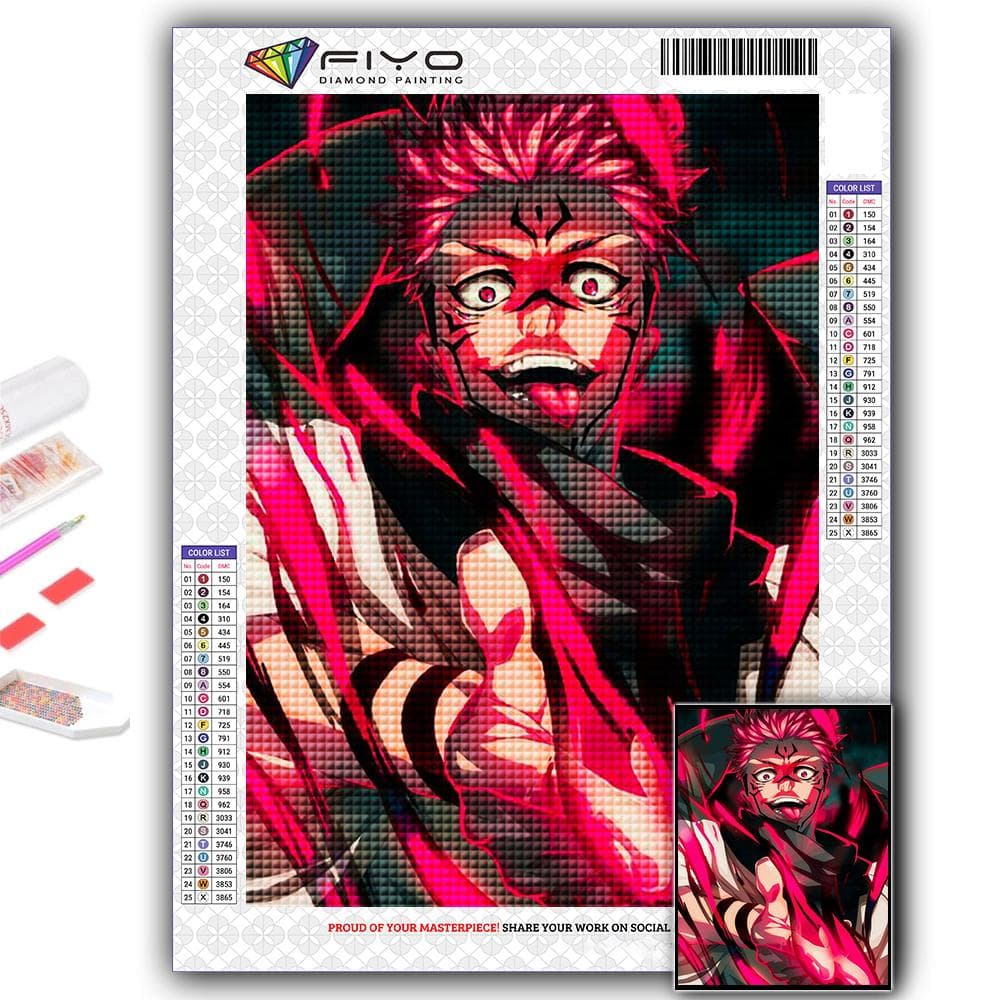 DIY 5D Diamond Painting Anime Jujutsu Kaisen Cross Stitch Kit Full Drill Embroidery Mosaic Art Picture of Rhinestones Gift Full Square 30X40CM
