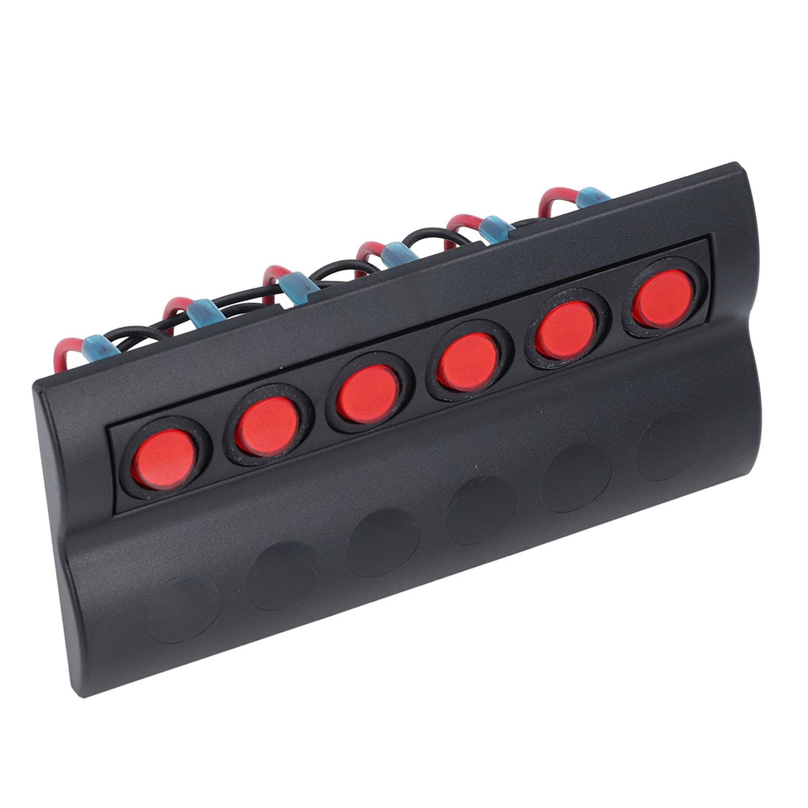 Marine Boat Rocker Switch IP65 Waterproof 6 Gang Prewired RV LED Switch Panel with Fuse DC12V