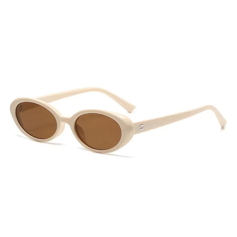 Vintage Oval Sunglasses Women Luxury Brand Designer Small Oval Sun Glasses Retro Men Rivets Sun Glasses Lentes De Sol Mujer As picture