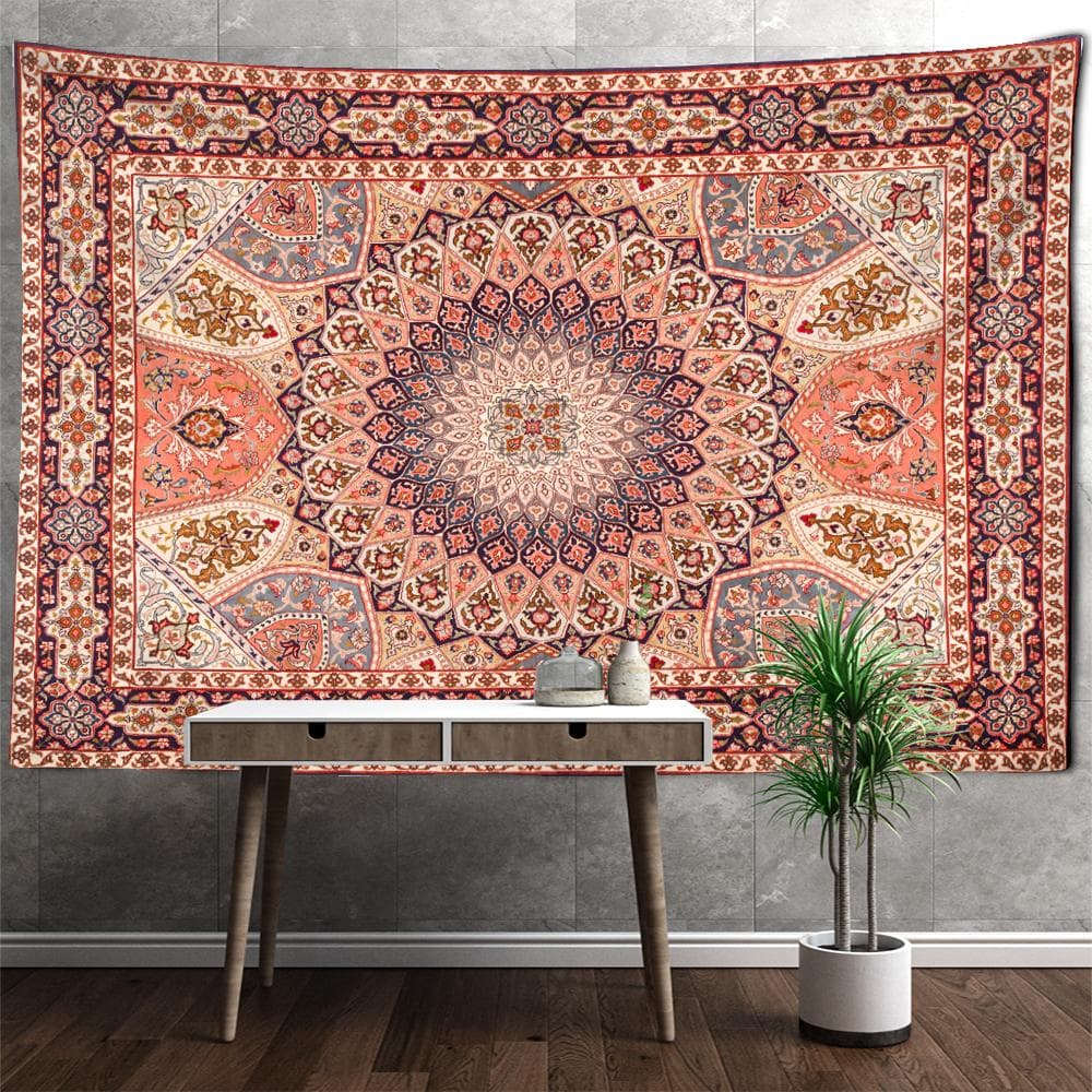 Retro Mandala Tapestry Wall Hanging Bohemian Style Psychedelic Witchcraft Tapiz Hippie Bedroom CarpetHome Decor 200x150cm