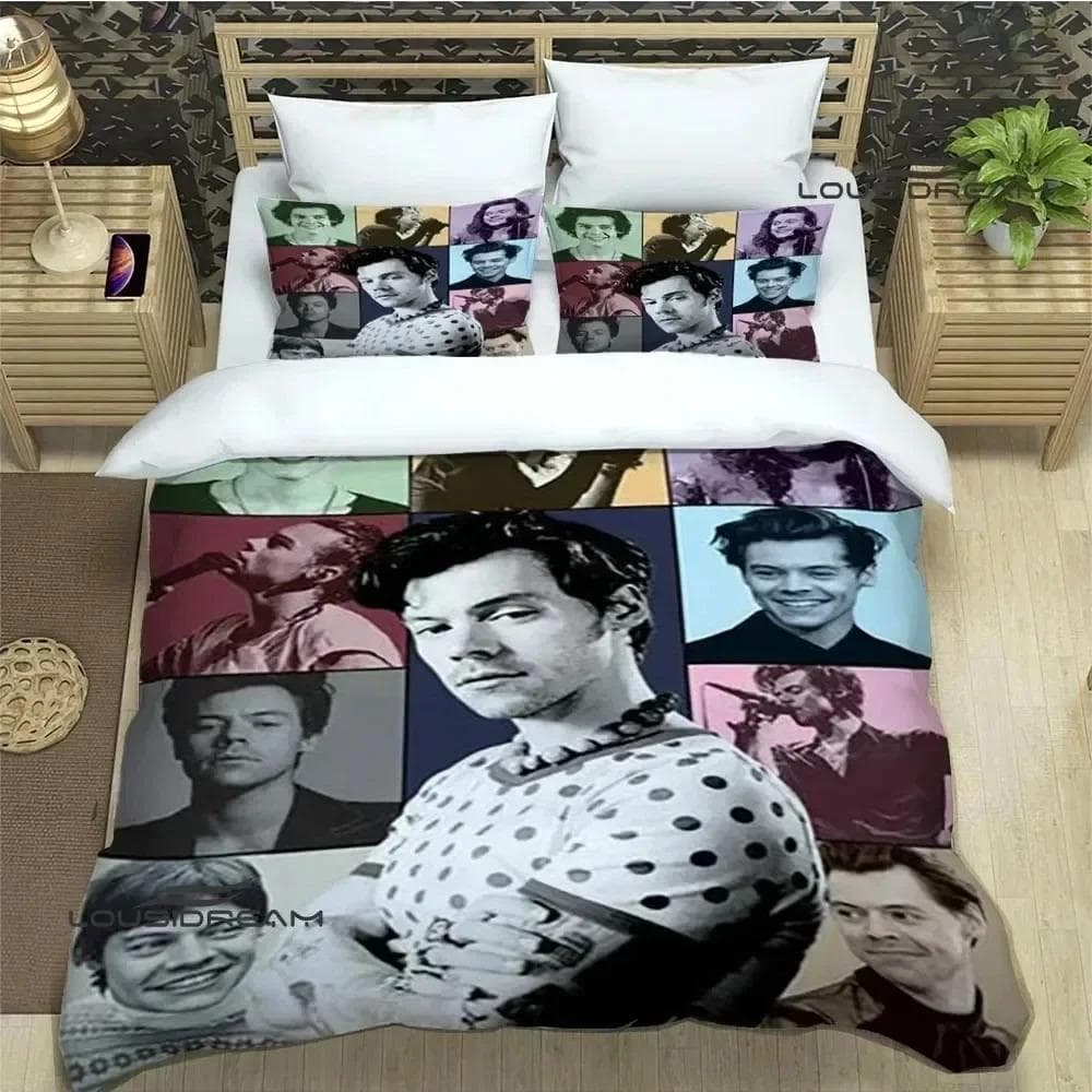 Singer H-Harry-Styles Bedding Sets exquisite bed supplies set duvet cover bed comforter set bedding set luxury birthday gift 70x133cm 2pcs