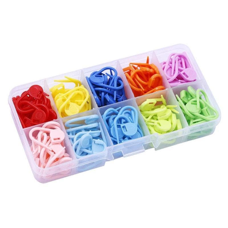 120Pcs Multicolor Plastic Resin Small Clips Knitting Crochet Markers Locking Stitch Needle Clip Marking Rings DIY Sewing Tool