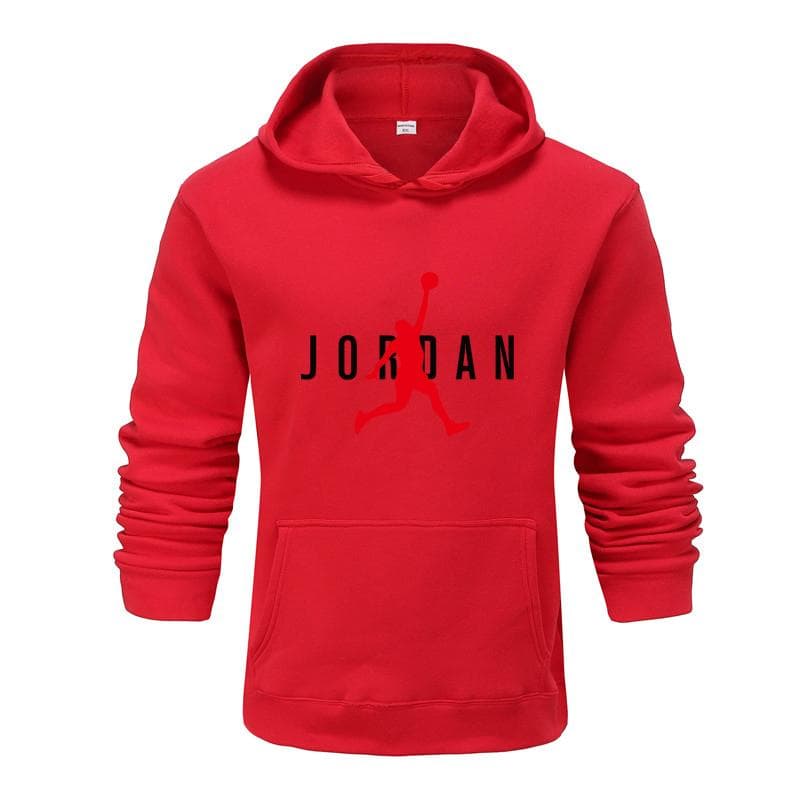 Autumn and Winter Personalized Letter Printed Hoodie for Men and Women S red