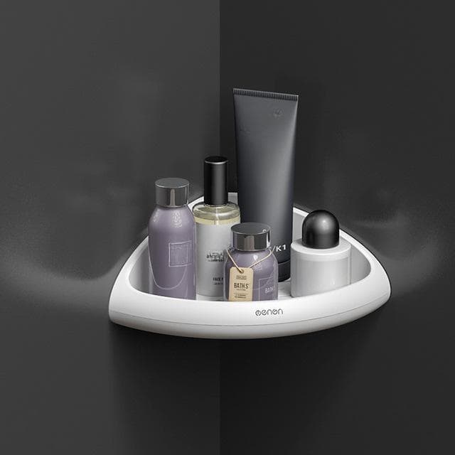 MENGNI Corner Shelf Wall Mounted Bathroom Shampoo Shower Shelf Holder Organizer for Toilet Kitchen Home Bathroom Accessories Sets white