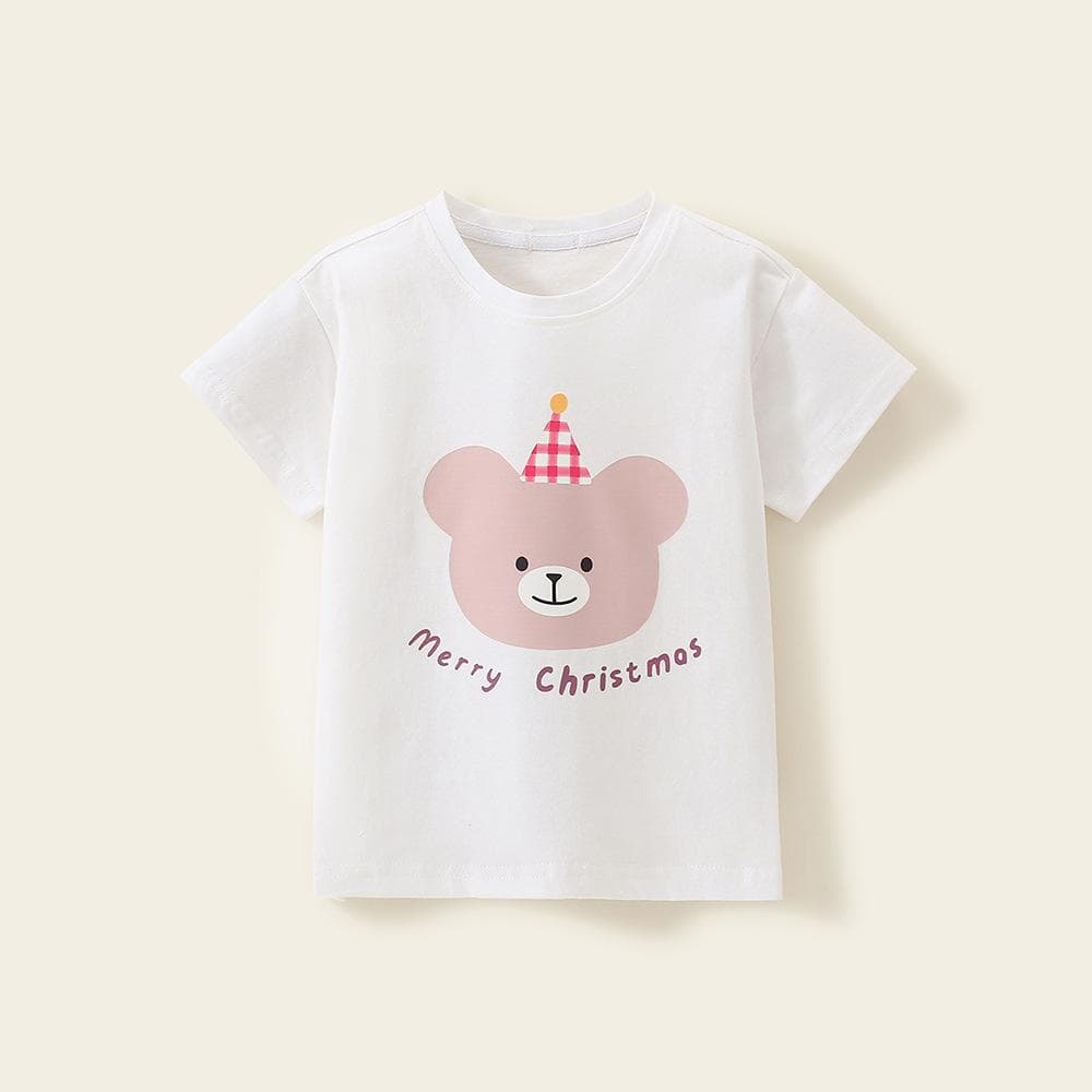 Summer Hong Kong Style Boys and Girls Tops 100% Cotton Children's Short-Sleeved T-shirt Baby Half Sleeve T Korean Style Loose Fashion 140cm