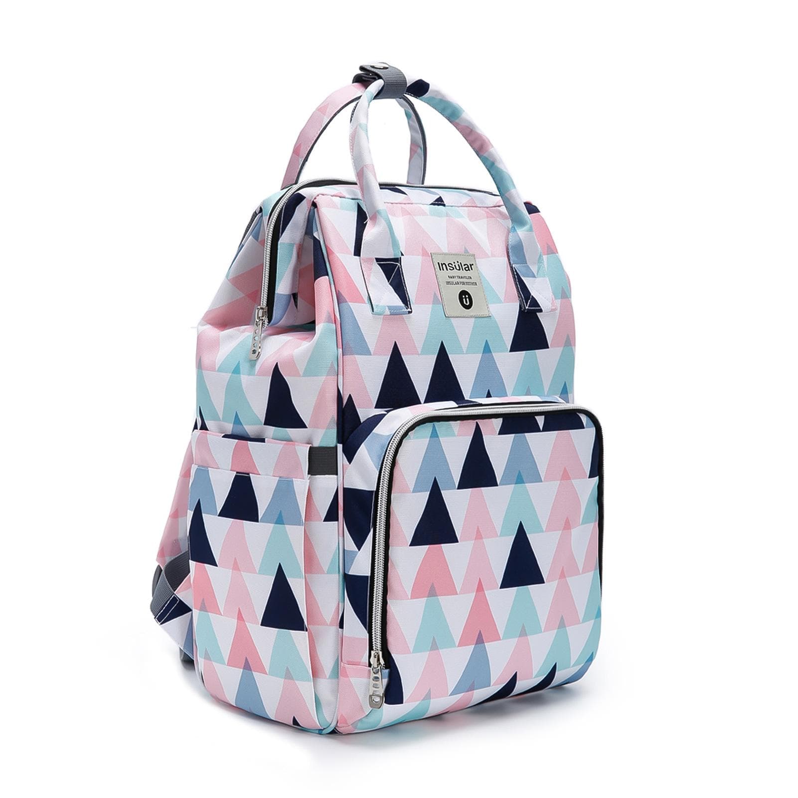 Insular Diaper Bag Portable Mummy Bag Large Capacity Travel Bag with Stroller Straps for Newborn Geometry