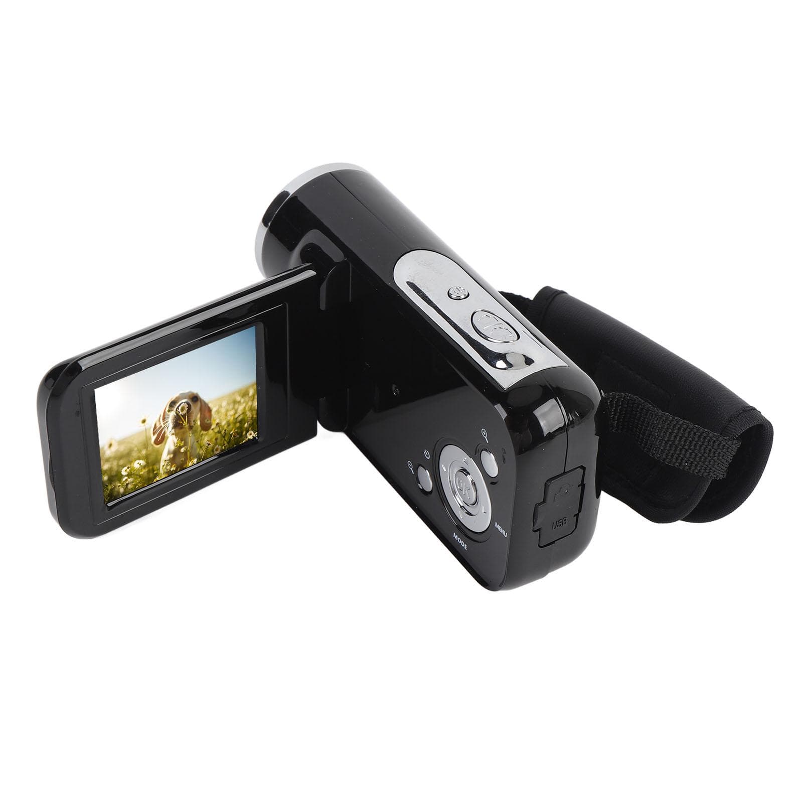 Digital Video Camera 2 Inch Color Screen 1080P 16MP 16x Zoom Anti Shake DV Camcorder for Travel black