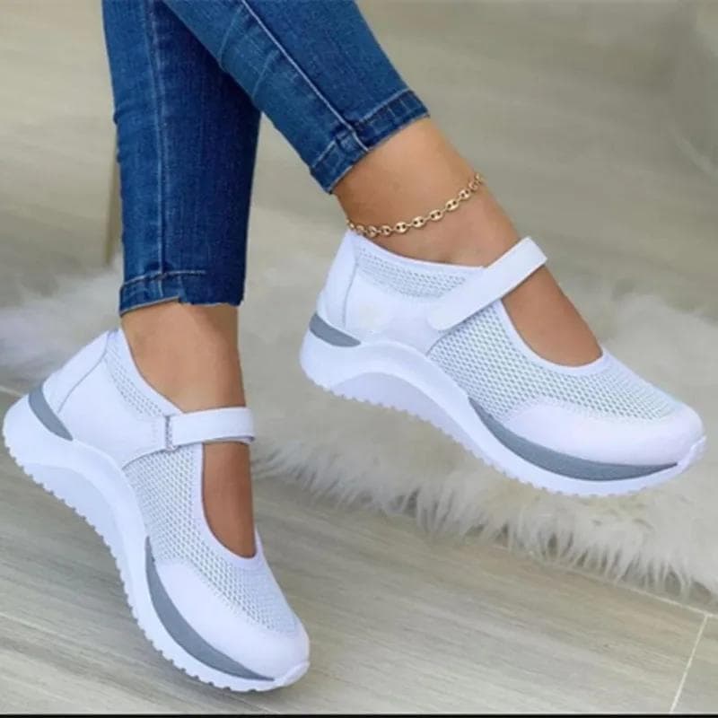 New AutumnOutdoorBreathable Mesh Shoes Women Casual Platform Sneakers Travel Walking Footwear Large Size Vulcanized Shoes 42