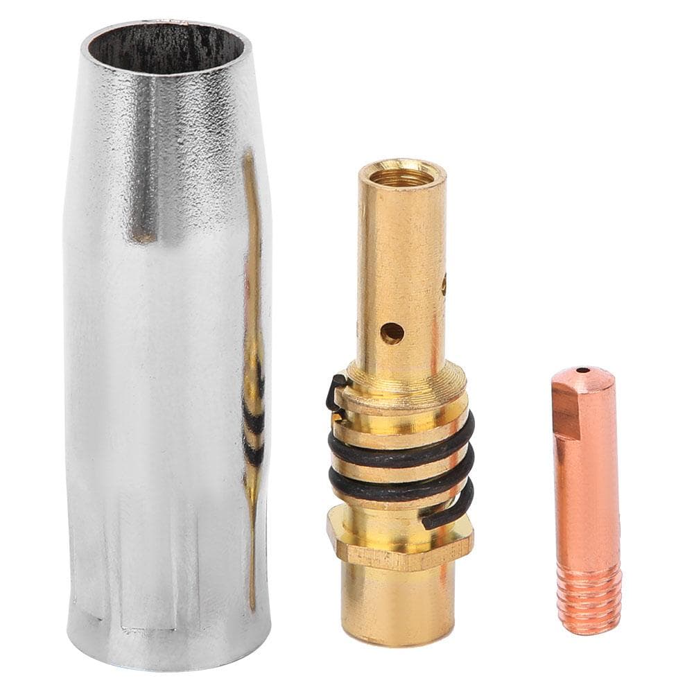 10pcs Welding Gun Protection Nozzles 10pcs Contact Tips 10pcs Nozzle Holder for Binzel 15AK