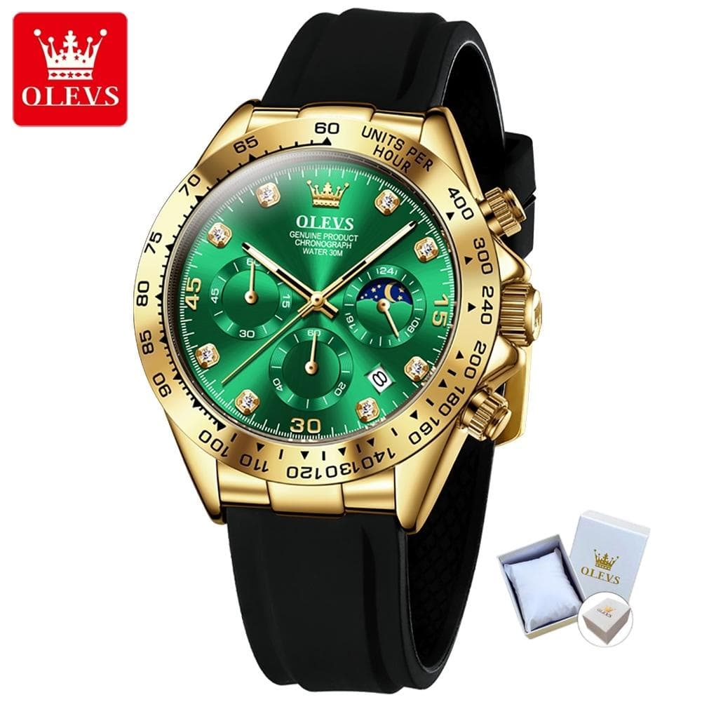 OLEVS New Top Men's Watch Silicone Multi -function Quartz Men's Watch High -end Watch