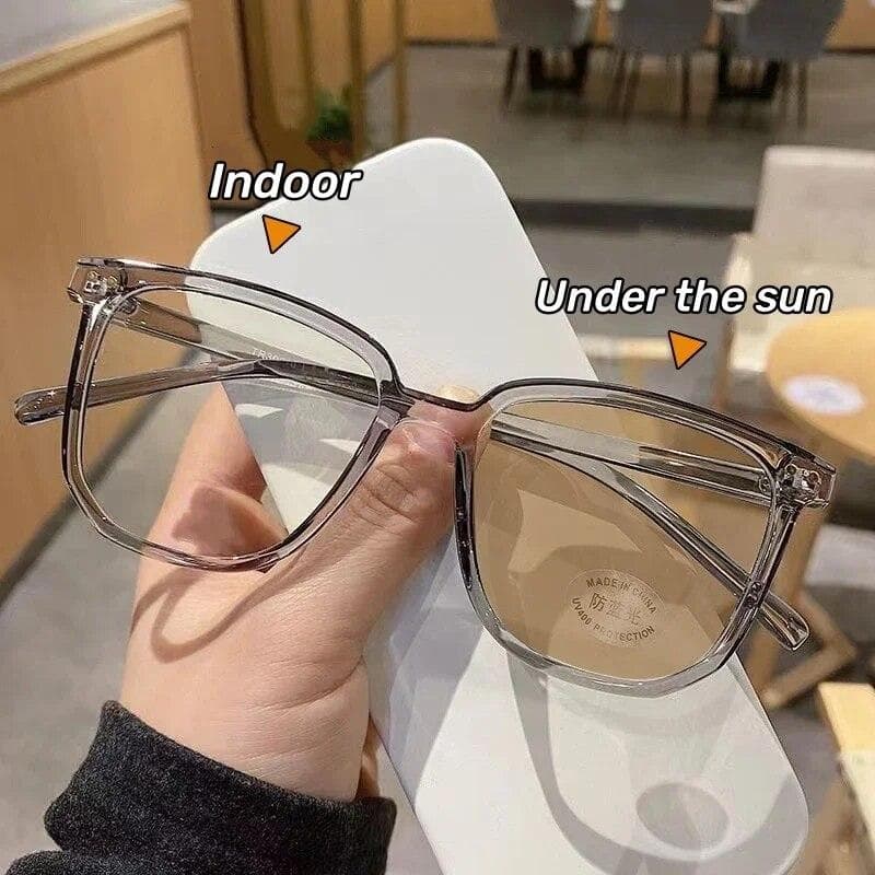 Intelligent Photochromic Myopia Glasses Outdoor Color Changing Finished Near-sighted Eyewear Men Women Minus Diopters Eyeglasses -4.5