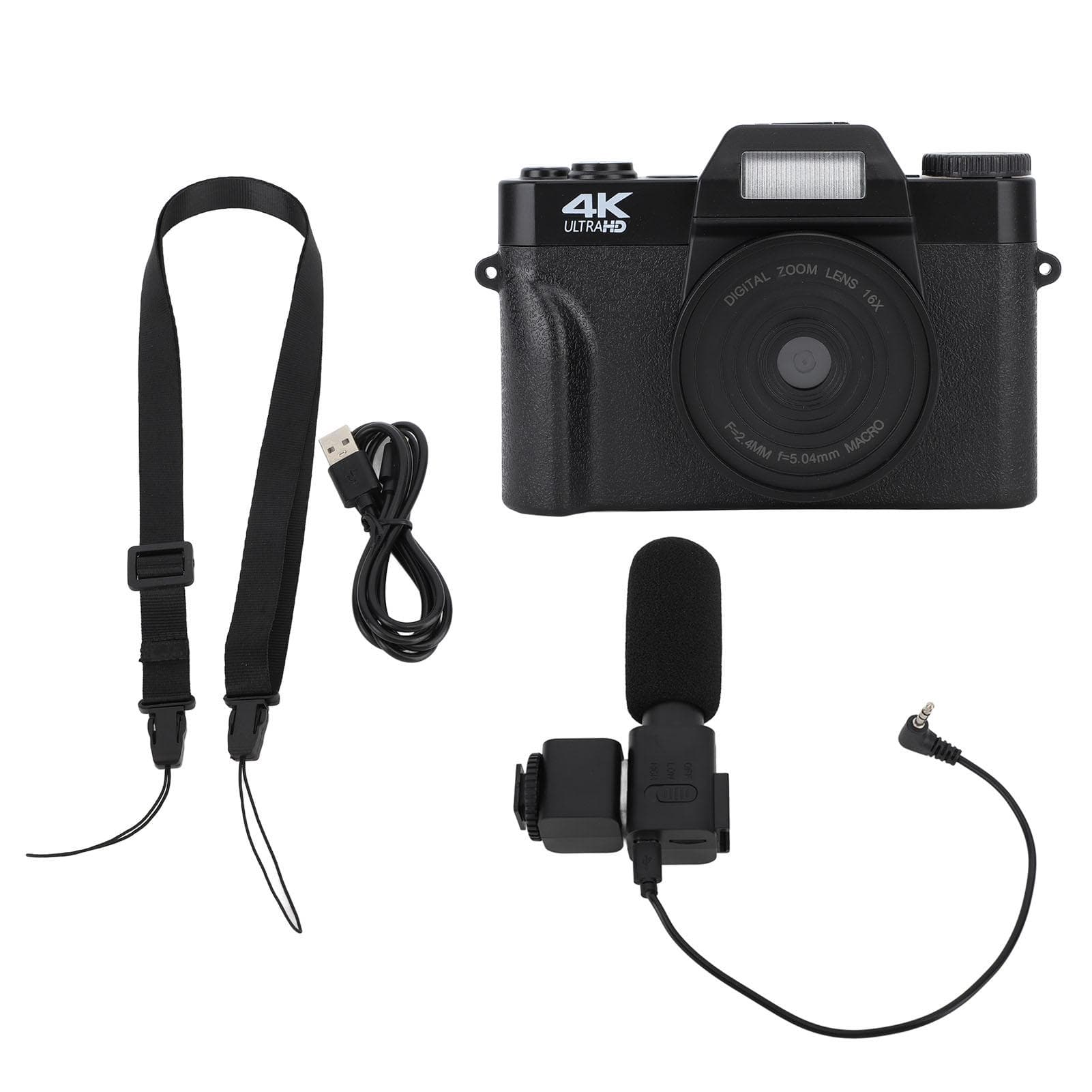 4K Digital Camera 16x Digital Zoom 48MP Vlogging Camera with 3.0 Inch IPS Screen for Photography