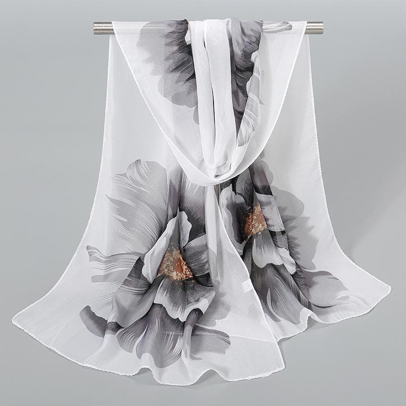 Indian Chiffon Silk Scarf: Breathable, Lightweight Spring & Autumn Accessory for Women XQ001-10