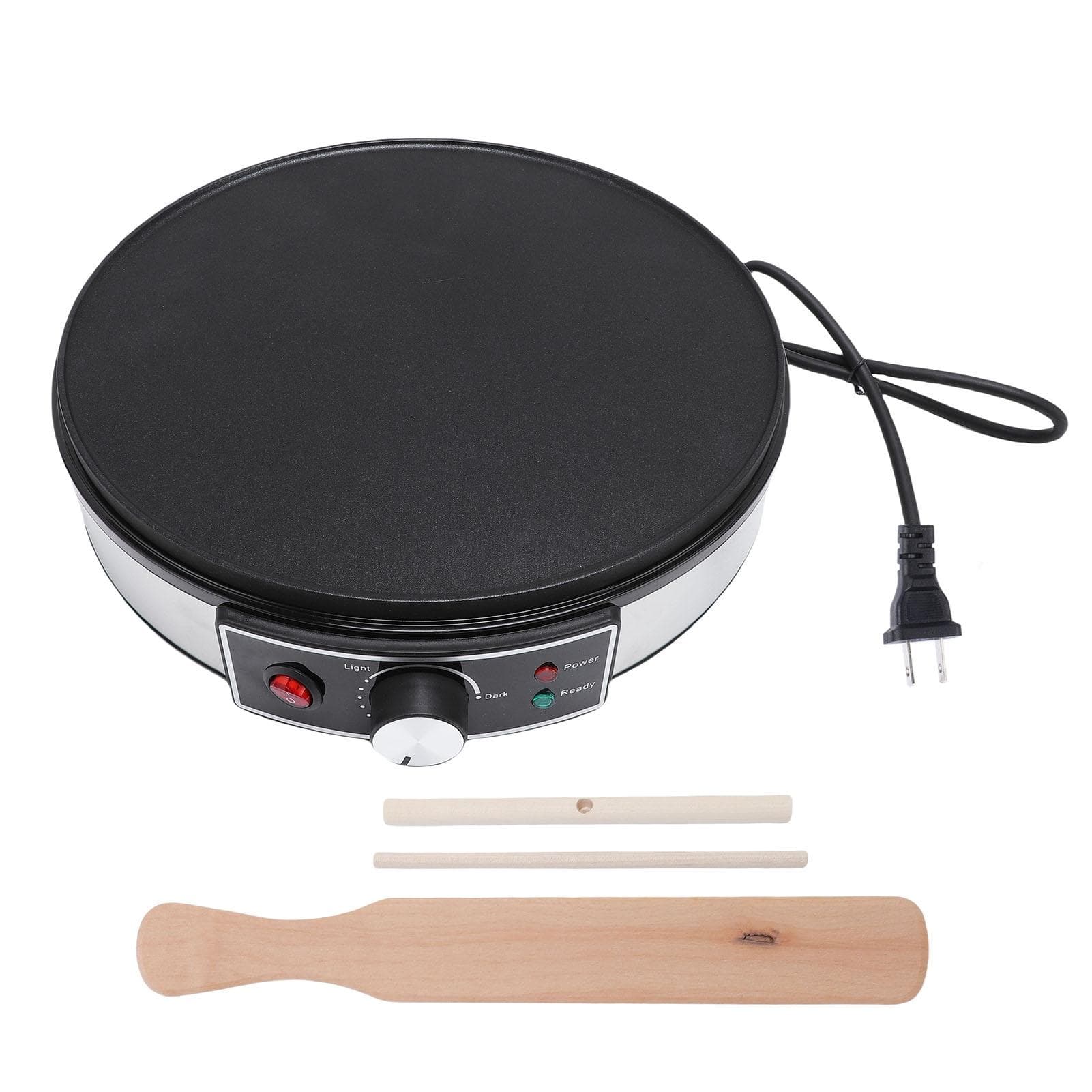 Electric Griddle Crepe Maker 11.8 Inch LED Indicators Adjustable Temperature Control Anti Stick L