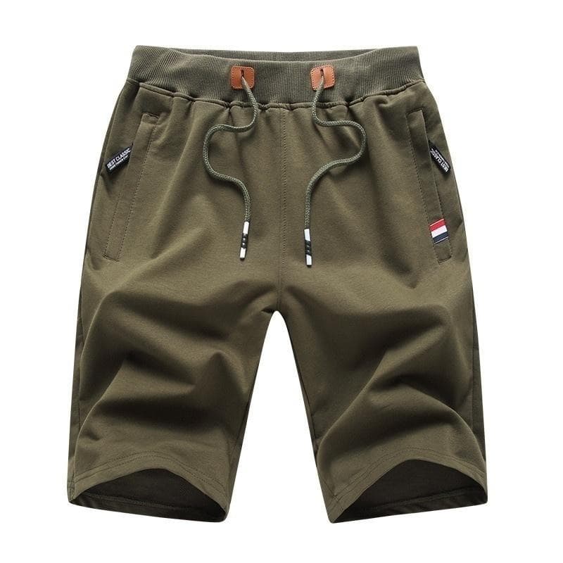 Mens Casual Summer Sports Jogger Drawstring Shorts Plus Size Solid Color Zipper Pocket Pants Cotton Beach Short Pants 2XL green