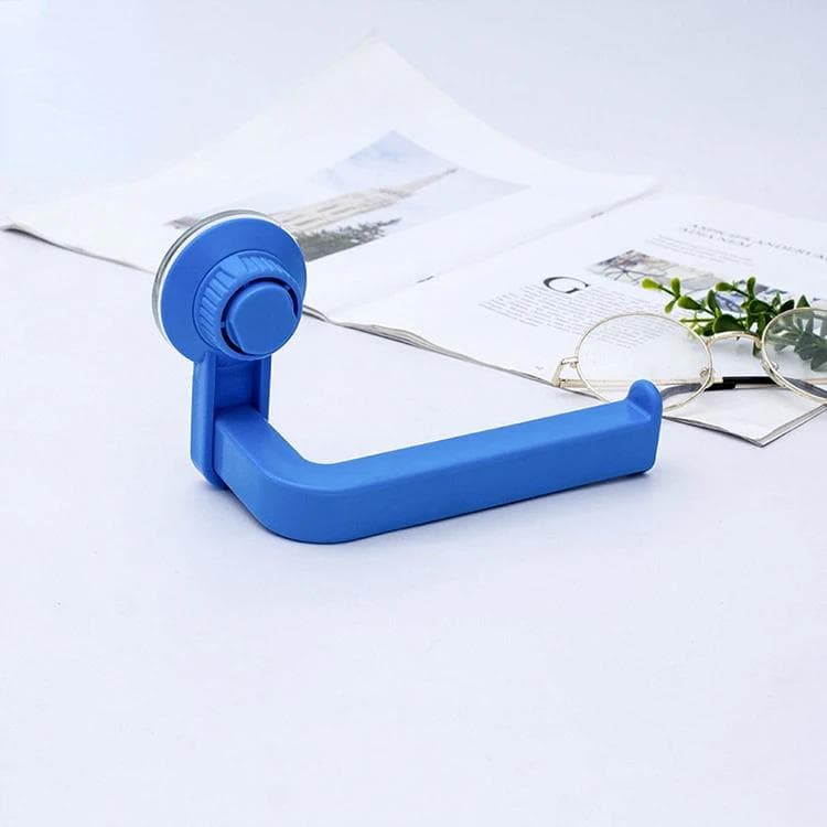 Suction Cup Toilet Paper Holder Wall Mount No Punching ABS Tissue Towel Roll Dispenser Bathroom Kitchen Accessories 14.5x10x6.5cm blue