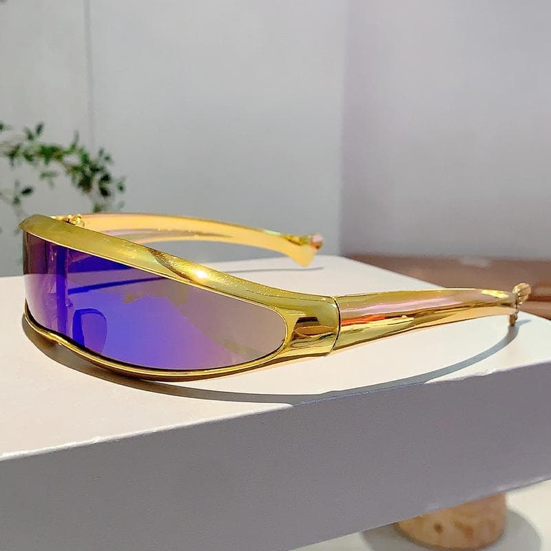 KAMMPT Oversize Y2K Sunglasses for Men Women Stylish Colorful Decoration Outdoor Sun Glasses Cycling Driving as picture shows