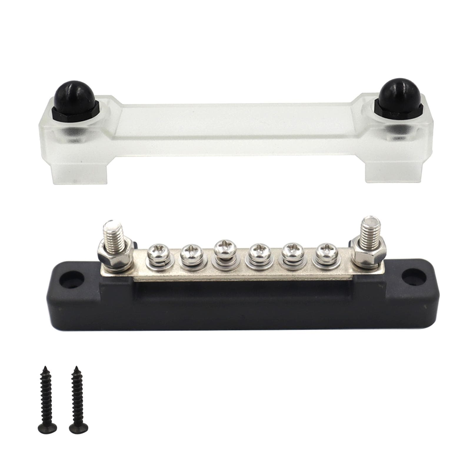 6/12 Terminal Ground Distribution Block Kit Black/Red for Car RV Boat Yacht 6 Terminal black