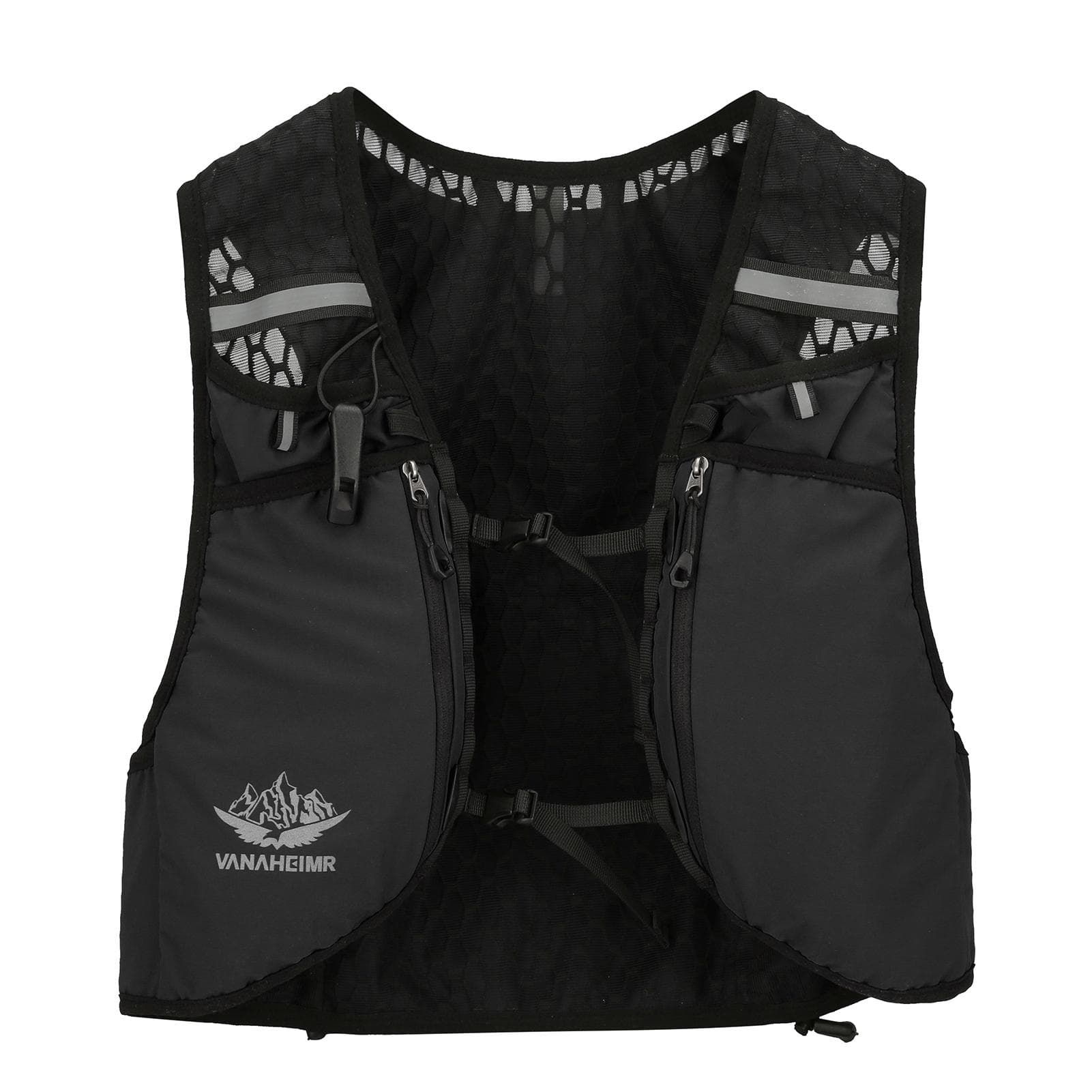 VANAHEIMR Running Vest with Hydration Bag Adjustable Universal Hydration Vest for Women and Men No Water Bag black