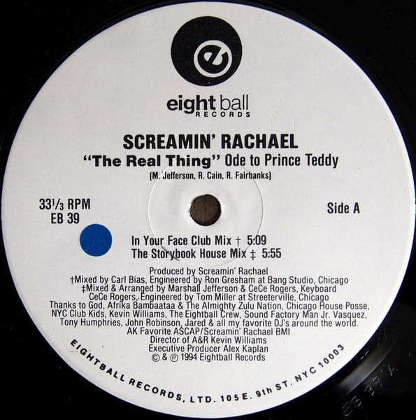12inch Record SCREAMIN' RACHAEL - The Real Thing (Ode To Prince Teddy EB39 Eightball Recor 1994 US Dance & Electronica Used