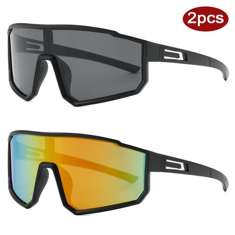 2pcs MTB Cycling Sunglasses Men Women Outdoor Sports Full Frame Windproof Goggle Protective Glasses Colorful Punk