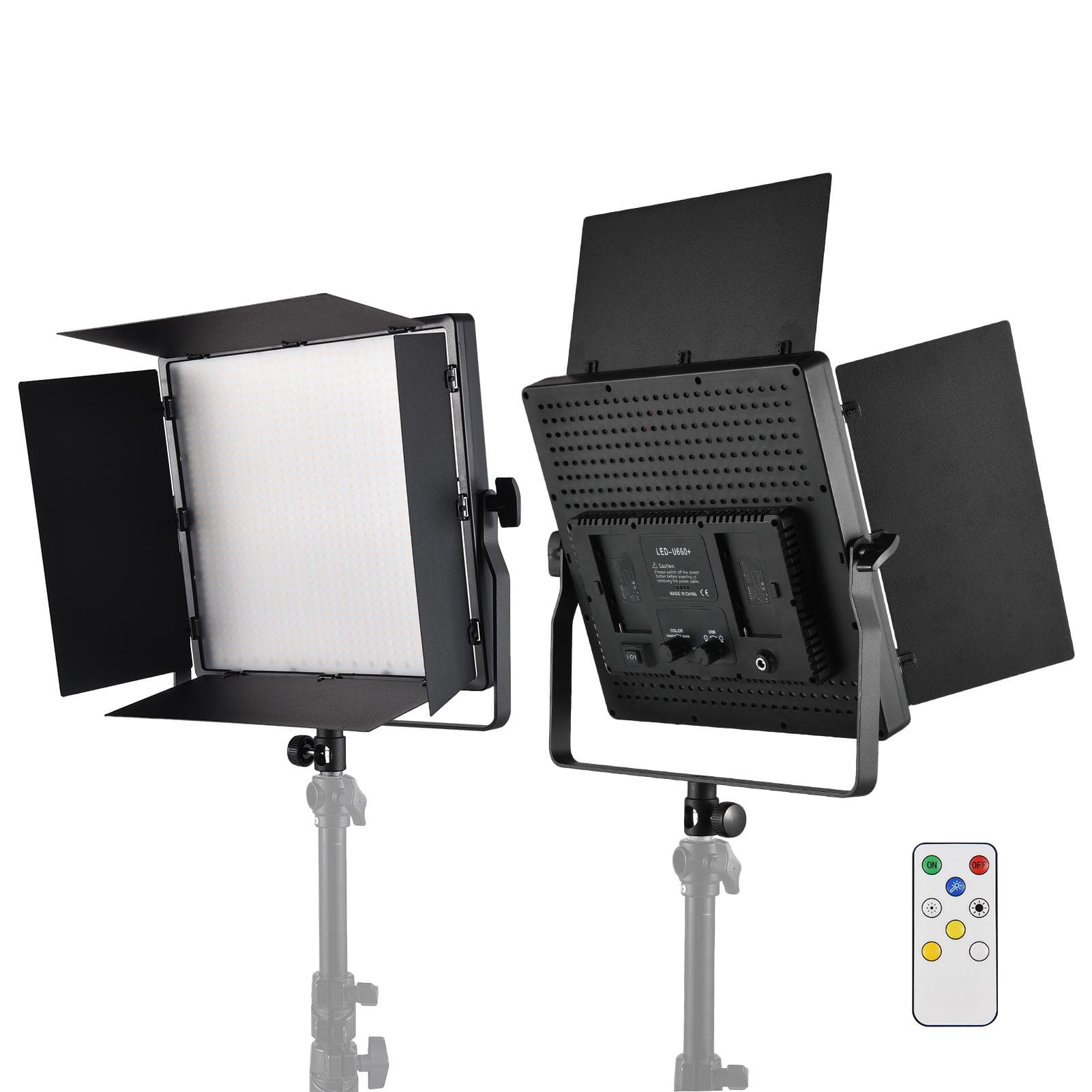 60W Bi-color Photography Light LED Light Panel 1024pcs LED Beads 3200K-5600K Dimmable DC/NP Series US Plug black