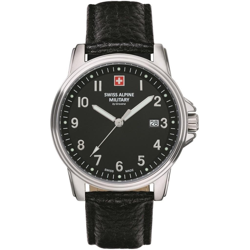 Swiss Alpine Military By Grovana Leader Black Dial Quartz 7011.1537 100M Men's Watch black