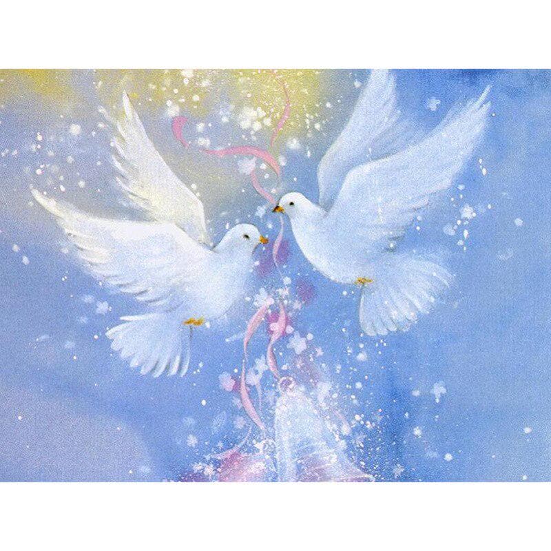 Full Round 5D Diamond Painting Cartoon Peace Dove Diamond Embroidery Full Display Cross Stitch 20X30CM