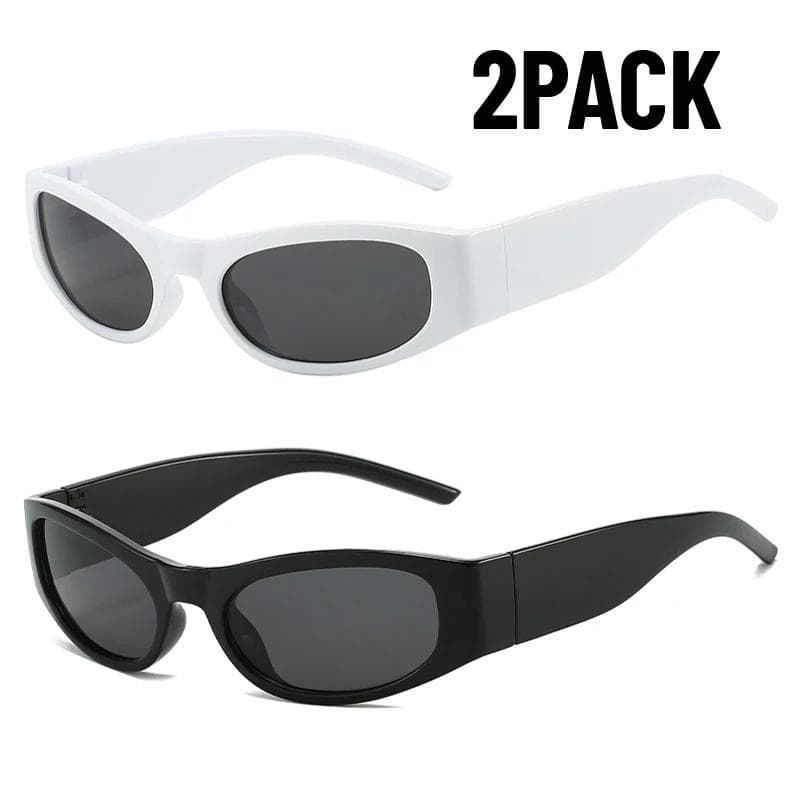 1/2PACK Y2K Sunglasses Small Frame Unisex Futuristic Square Glasses Designer Brand Cycling Eyewear Trendy Personality