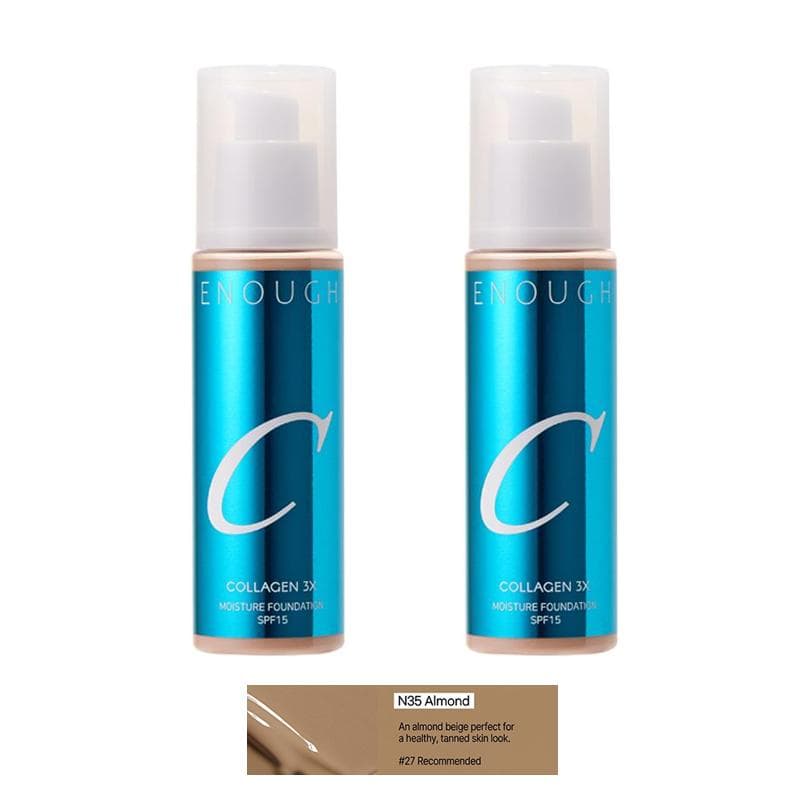 ENOUGH COLLAGEN 3X Moisture Foundation SPF 100mL (30 Options) #N35 Almond x 2PCS