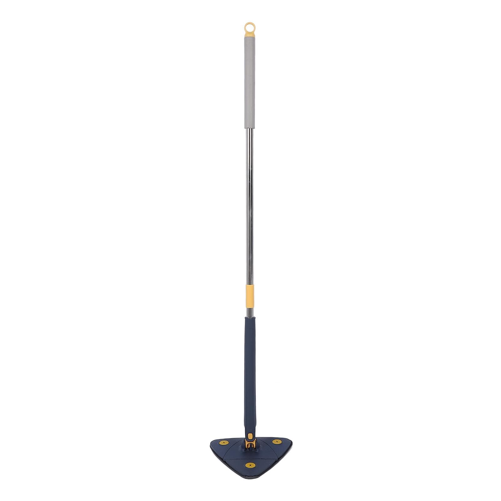 Long Handle Cleaning Mop Automatic Water Squeezing 360 Degree Rotatable Telescopic Triangular Mop blue