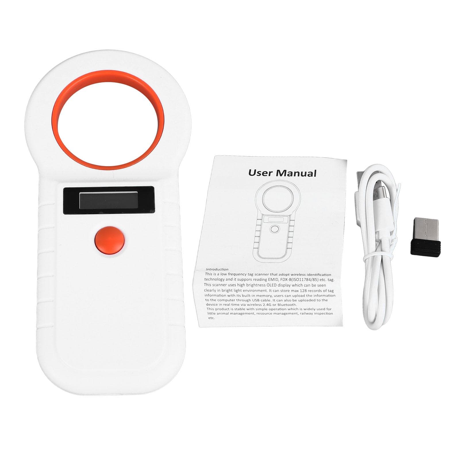 Animal Tag Reader White Accurate Recognition Versatile Rugged Animal Chip ID Scanner for Pet Dog