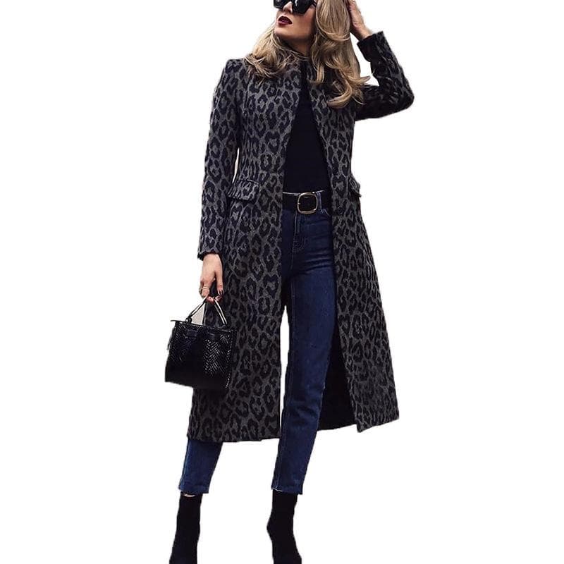 Trench Coat Women's Winter Coat Medium and Long Long-sleeved Lapel Black Top M