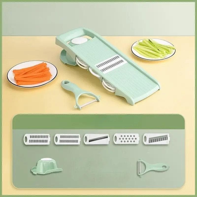 Household Vegetable Cutting Potato Slicer Shredder Multifunctional Fruit Julienne Slicer Grater with Handle Kitchen Gadgets green