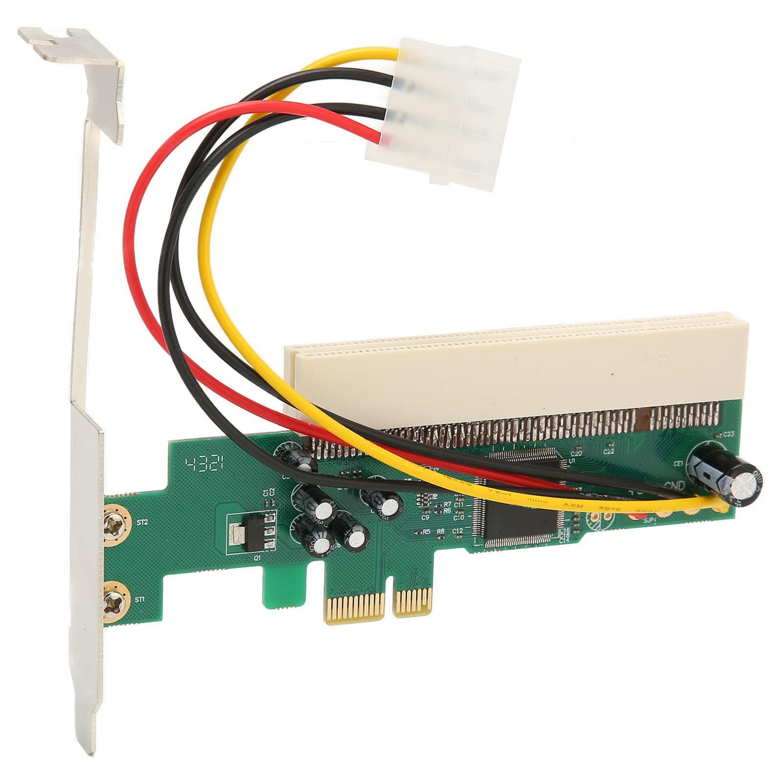 PCI Express to PCI Adapter Card 2.5Gbps Data Transfer 4 Pin Power Connection Plug and Play PCI