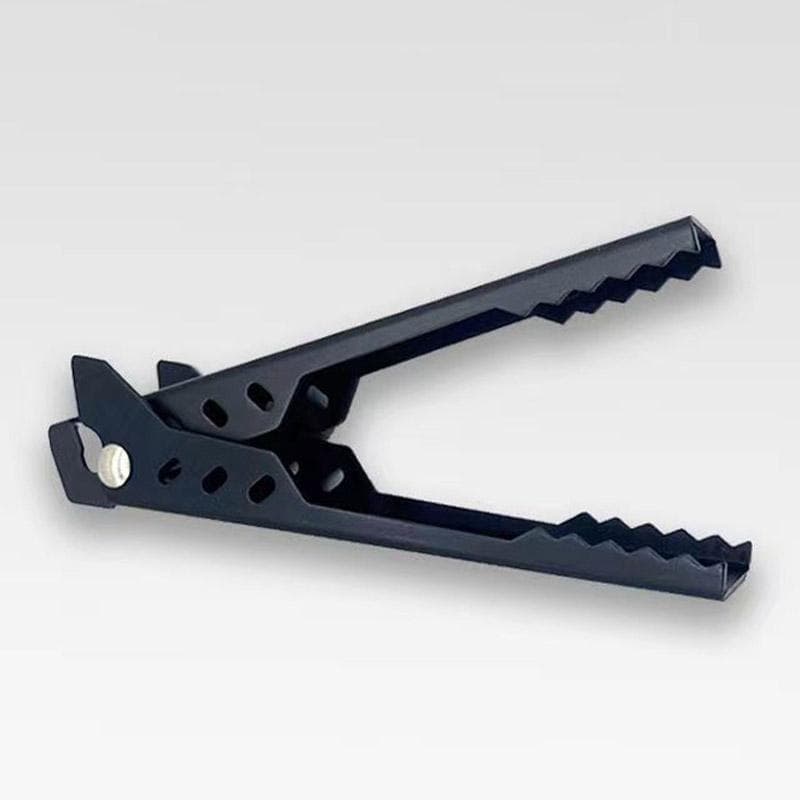 Outdoor Cookout Anti-scald Pan Clamp Aluminum Alloy Toothed Design Portable Tableware Barbecue Clamp Plate Tool black