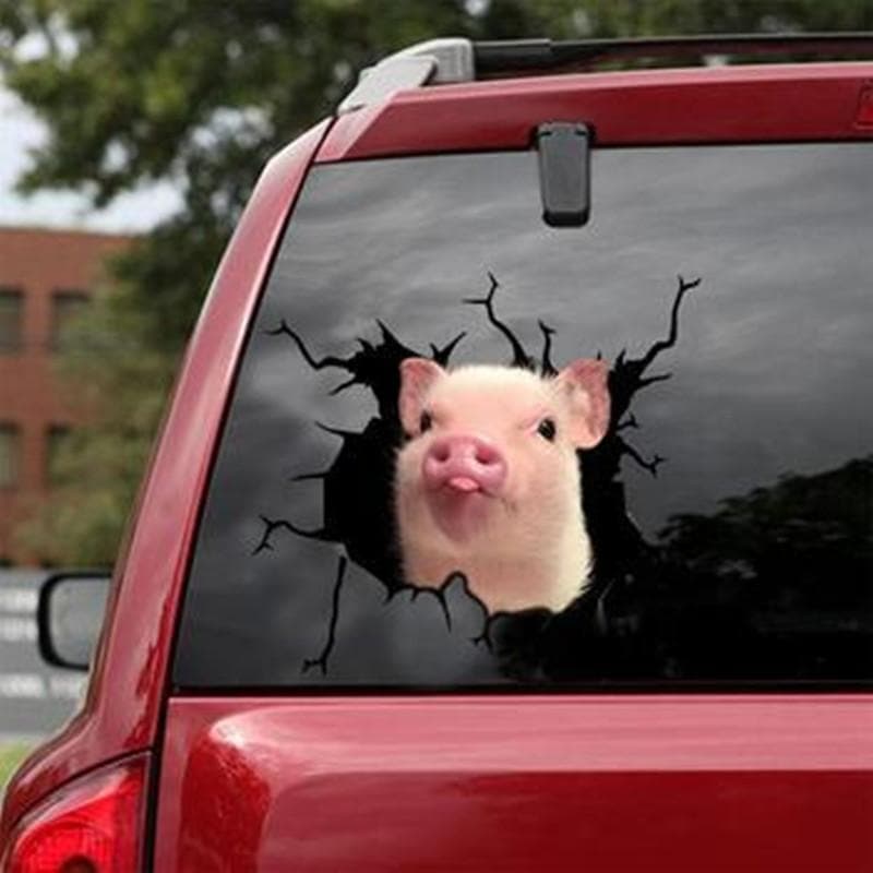 3D Animal Wall Sticker Piggy Sticker Hole Car Window Static Sticker