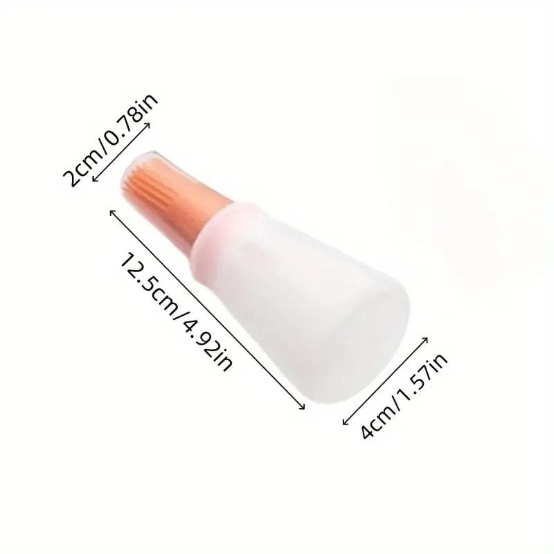 1pc Silicone Basting Brush with Oil Dispenser - Food Grade, Perfect for BBQ & Pastry Cooking, Kitchen Essential orange