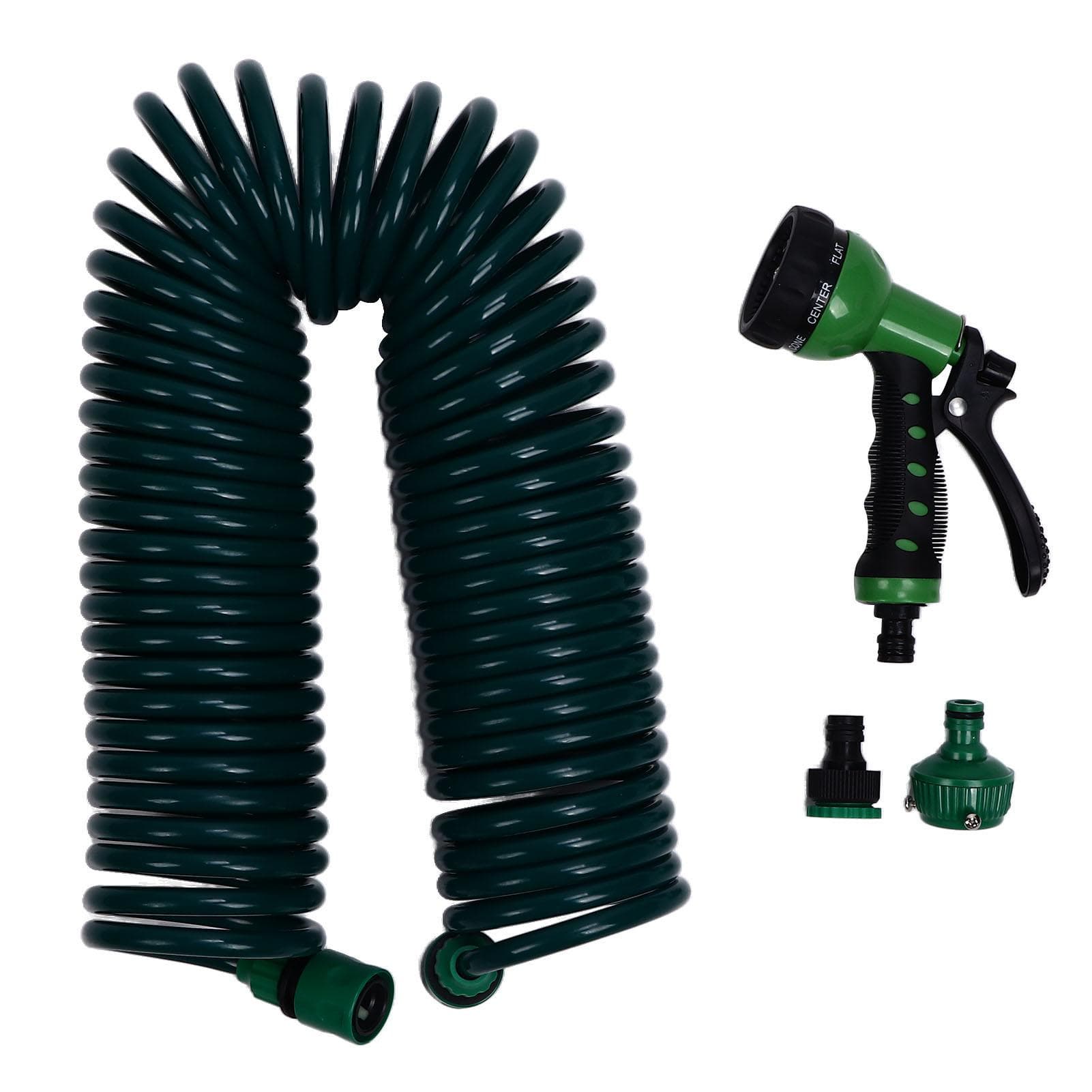 Coil Garden Water Hose 15m/49.2ft EVA 7 Modes Garden Telescopic Spring Tube for Watering Plants